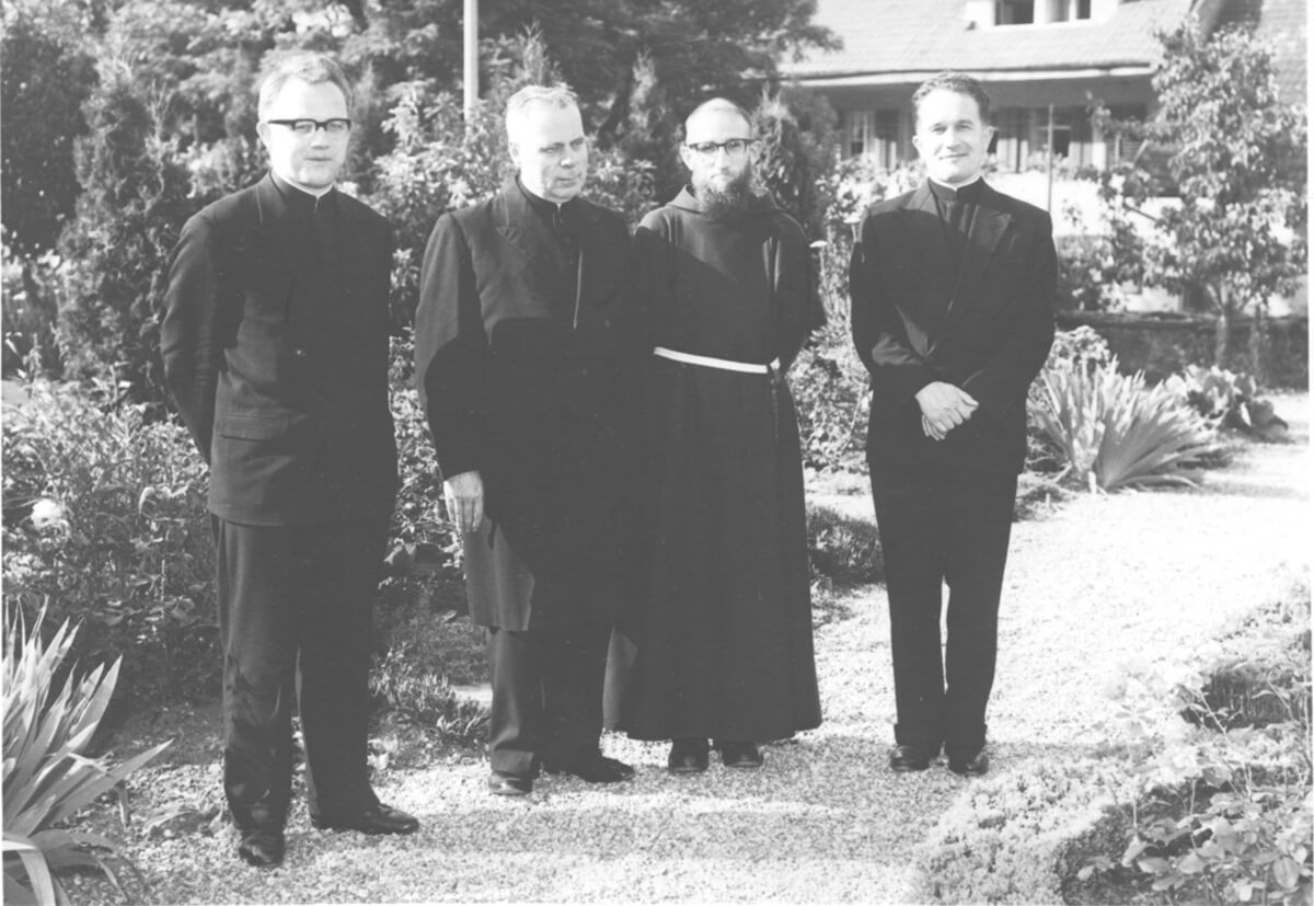 v.l. Pfarrer Josef John, Pfarrer Emil Basler, Pater Eduard Bussinger, Pfarrer Franz Bussinger
