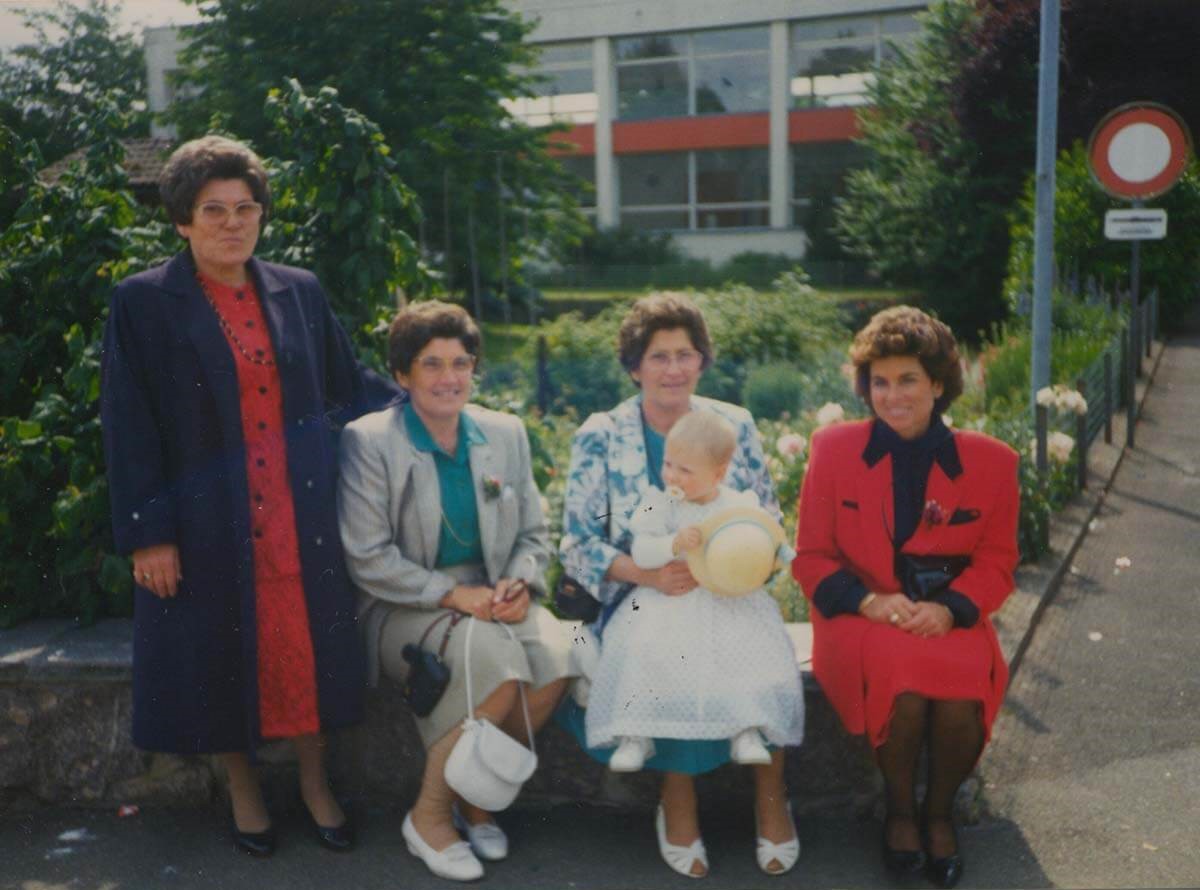 Von links: Hilda Erni, Cecile Kläusler, Gisela Erni und Annemarie Rehmann um 1985
